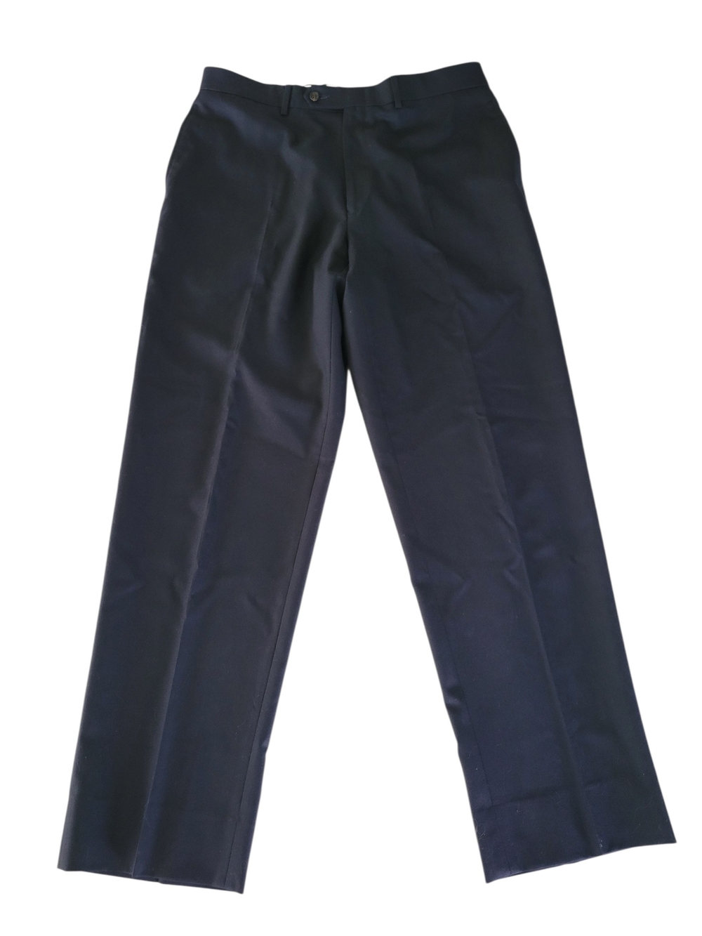 Ralph Lauren Dark Navy Flat-Front Dress Pants Wool Total Comfort 34 X 32